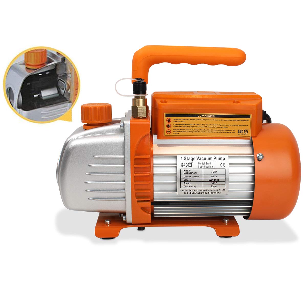 BACOENG 12L Vakuumkammer mit 85L/Min Einstufige Vakuumpumpe Unterdruckpumpe mit Manometer HVAC